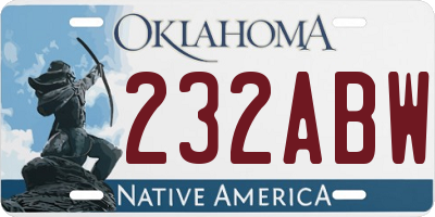 OK license plate 232ABW