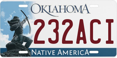 OK license plate 232ACI
