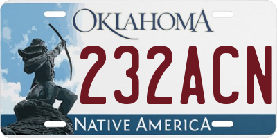 OK license plate 232ACN