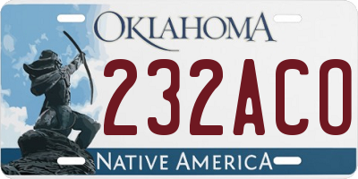 OK license plate 232ACO