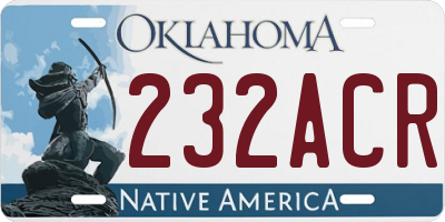 OK license plate 232ACR