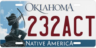 OK license plate 232ACT