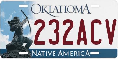 OK license plate 232ACV