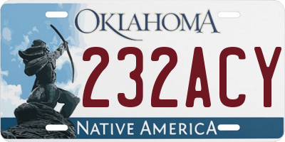 OK license plate 232ACY