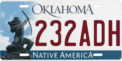 OK license plate 232ADH