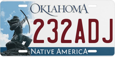 OK license plate 232ADJ