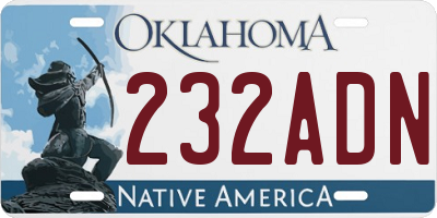 OK license plate 232ADN