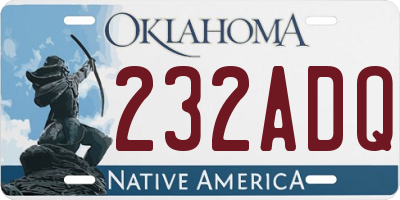 OK license plate 232ADQ