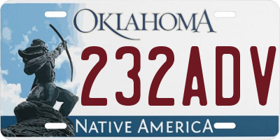 OK license plate 232ADV