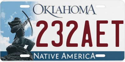 OK license plate 232AET