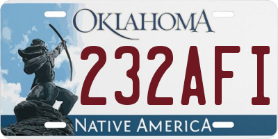 OK license plate 232AFI