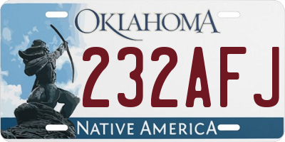 OK license plate 232AFJ