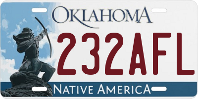 OK license plate 232AFL