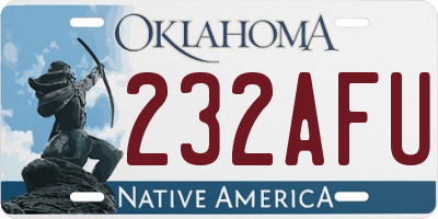 OK license plate 232AFU