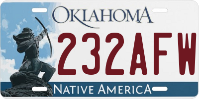 OK license plate 232AFW