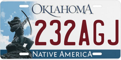 OK license plate 232AGJ