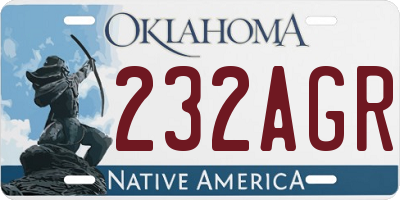 OK license plate 232AGR