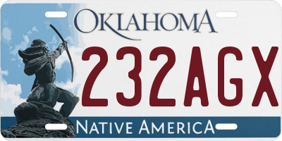 OK license plate 232AGX