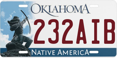 OK license plate 232AIB