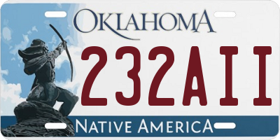 OK license plate 232AII