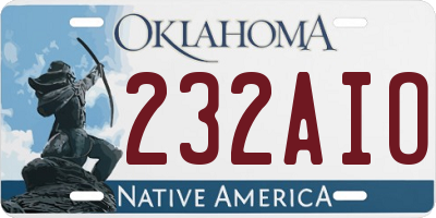 OK license plate 232AIO
