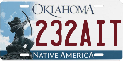 OK license plate 232AIT