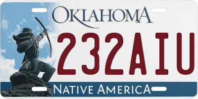 OK license plate 232AIU