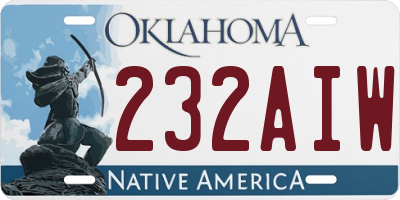 OK license plate 232AIW