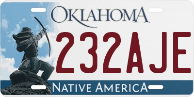 OK license plate 232AJE