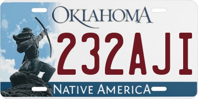 OK license plate 232AJI