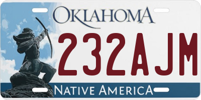 OK license plate 232AJM