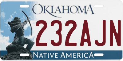 OK license plate 232AJN