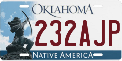 OK license plate 232AJP