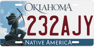 OK license plate 232AJY