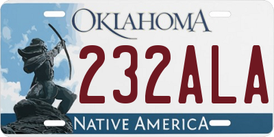 OK license plate 232ALA