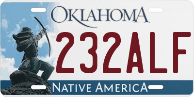 OK license plate 232ALF