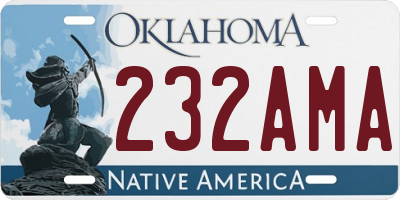 OK license plate 232AMA