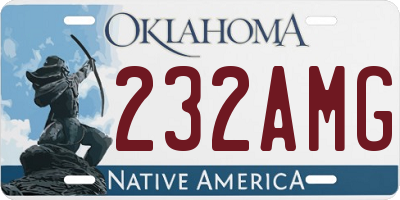 OK license plate 232AMG