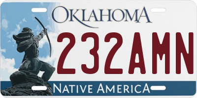 OK license plate 232AMN