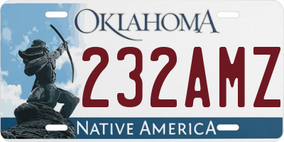 OK license plate 232AMZ