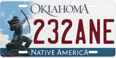 OK license plate 232ANE