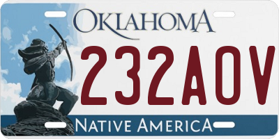 OK license plate 232AOV