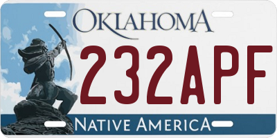 OK license plate 232APF