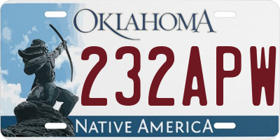 OK license plate 232APW
