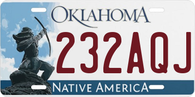 OK license plate 232AQJ