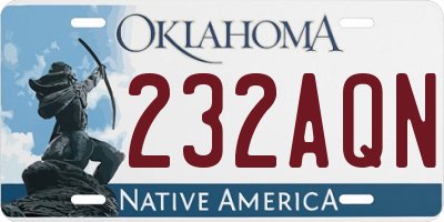 OK license plate 232AQN