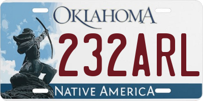 OK license plate 232ARL