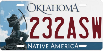 OK license plate 232ASW