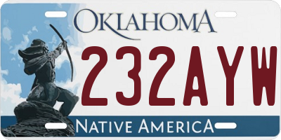 OK license plate 232AYW