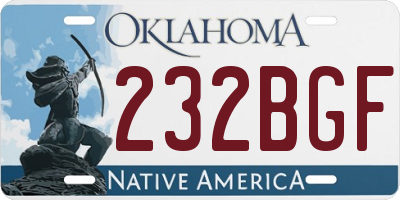 OK license plate 232BGF